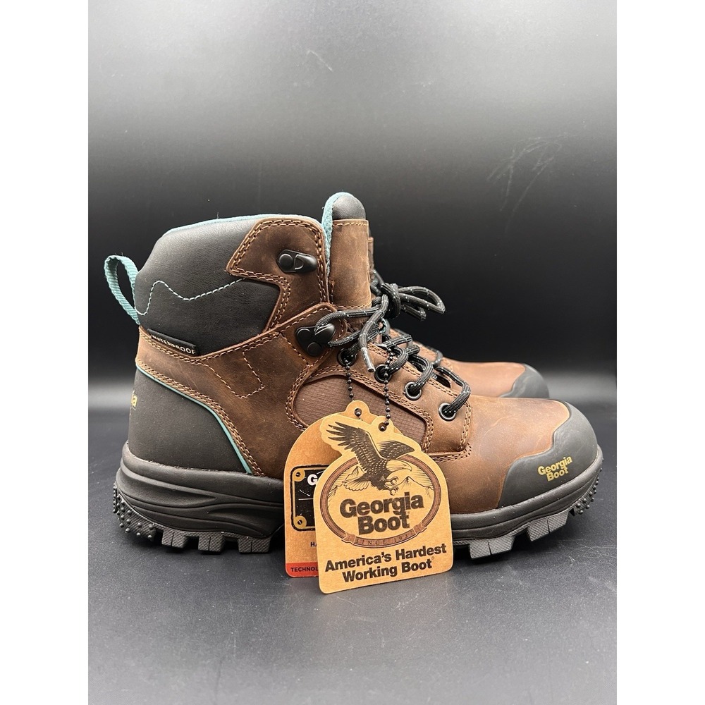 Georgia Boot Womens Blue Collar Waterproof Hiking Boots US Size 8W 5" Lace up